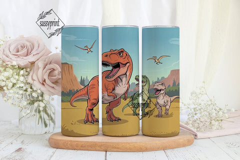Dinosaur Tumbler Wrap PNG Sublimation sassyprint 