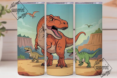 Dinosaur Tumbler Wrap PNG Sublimation sassyprint 
