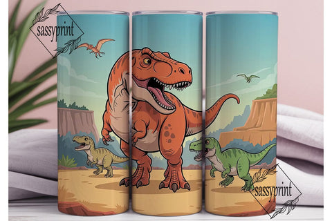 Dinosaur Tumbler Wrap PNG Sublimation sassyprint 