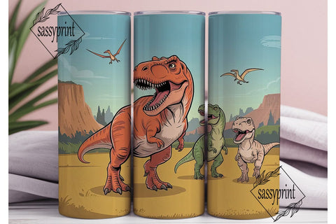 Dinosaur Tumbler Wrap PNG Sublimation sassyprint 