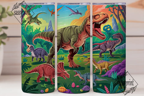 Dinosaur World 20oz Tumbler Wrap Sublimation sassyprint 