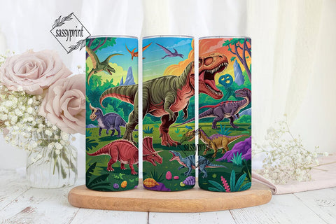 Dinosaur World 20oz Tumbler Wrap Sublimation sassyprint 