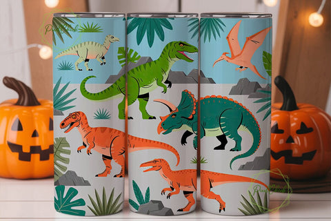Dinosaur World Tumbler Wrap Sublimation PixelChick 