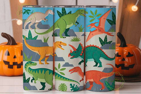 Dinosaur World Tumbler Wrap Sublimation PixelChick 