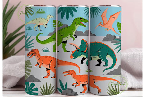 Dinosaur World Tumbler Wrap Sublimation PixelChick 