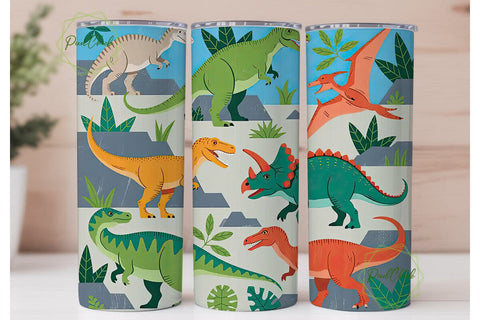 Dinosaur World Tumbler Wrap Sublimation PixelChick 