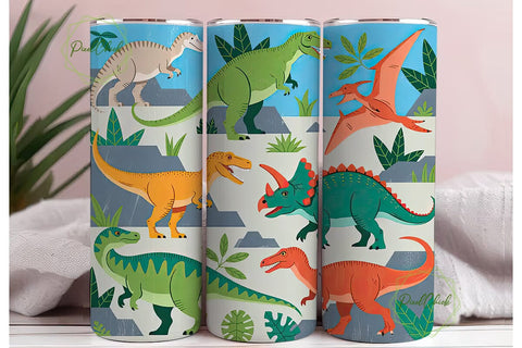 Dinosaur World Tumbler Wrap Sublimation PixelChick 