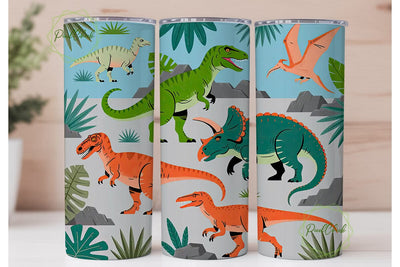 Dinosaur World Tumbler Wrap Sublimation PixelChick 