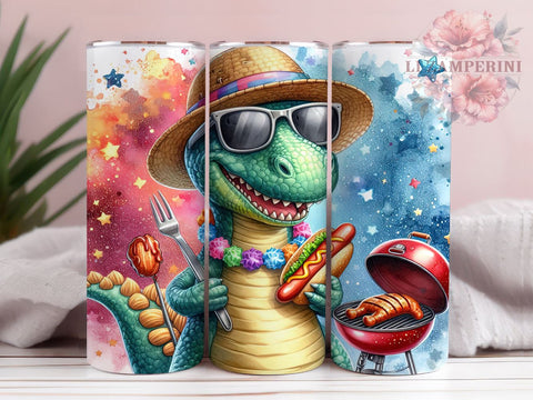 Dinosaurs 20oz Tumbler Wrap PNG, T-Rex Dinosaur Tumbler PNG Sublimation Design, Straight & Tapered Tumbler Wrap, Instant Digital Download Sublimation Li Zamperini 