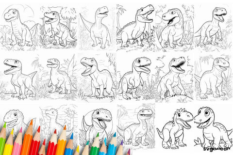 Dinosaurs Coloring Book | Coloring pages for kids SVG SvgOcean 