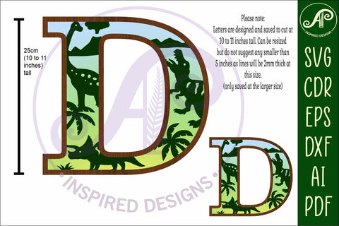 Dinosaurs Large R wall Letter 3 layer sign SVG APInspireddesigns 