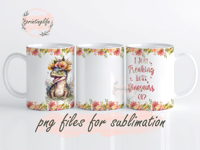 Dinosaurs Mug Wrap Mug, Dinosaurs Mug Sublimation Design, Dinosaurs Mug Wrap, Instant Digital Download PNG Sublimation PrintingLife 