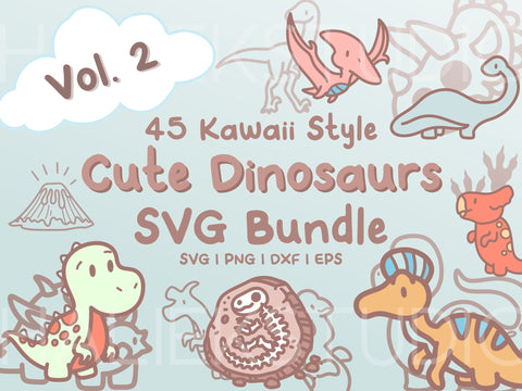 Dinosaurs Vol. 2 SVG Design Set SVG HalieKStudio 