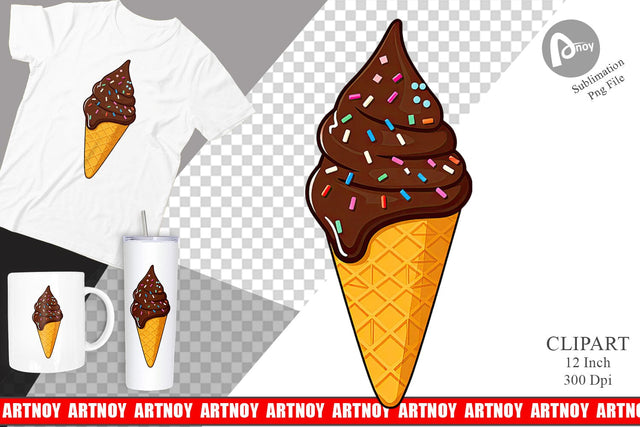 Dipped Ice Cream Clipart Sublimation artnoy 
