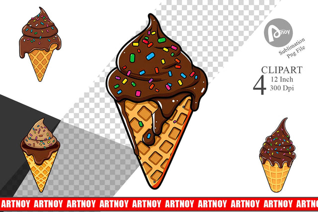 Dipped Ice Cream Clipart Sublimation artnoy 