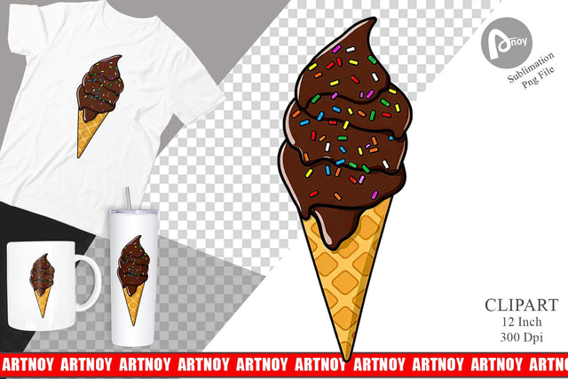 Dipped Ice Cream Clipart Sublimation artnoy 
