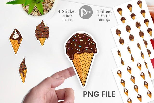 Dipped Ice Cream Sticker Sublimation artnoy 