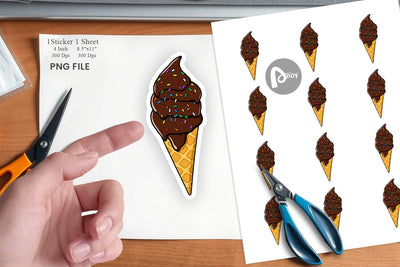 Dipped Ice Cream Sticker Sublimation artnoy 