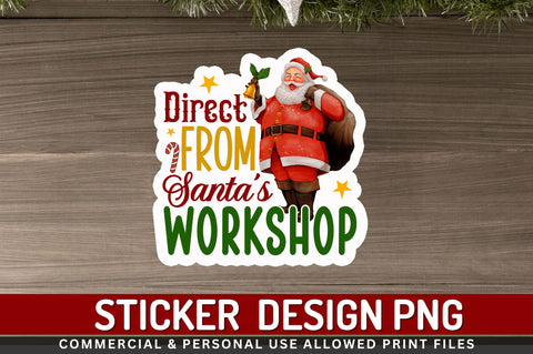 Direct from santa Stickers Design Sublimation Regulrcrative 