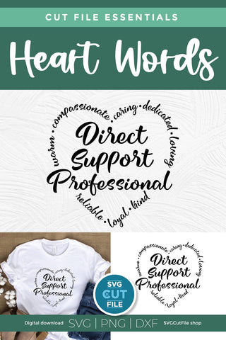 Direct support professional svg, a DSP svg heart for crafters SVG SVG Cut File 