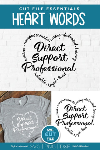 Direct support professional svg, a DSP svg heart for crafters SVG SVG Cut File 