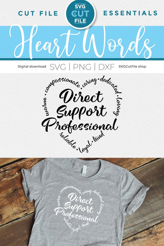 Direct support professional svg, a DSP svg heart for crafters SVG SVG Cut File 