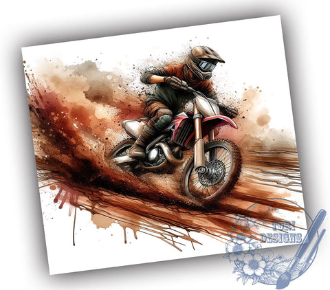 Dirt Bike 20oz Skinny Tumbler, Sports Tumbler Png, Straight & Tapered Tumbler Wrap, Instant Digital Download Sublimation ToriDesigns 