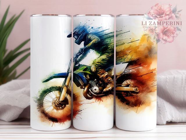 Dirt Bike 20oz Tumbler Wrap PNG, Motorcycle Tumbler Png, Straight & Tapered Tumbler Wrap, Instant Digital Download Sublimation Li Zamperini 