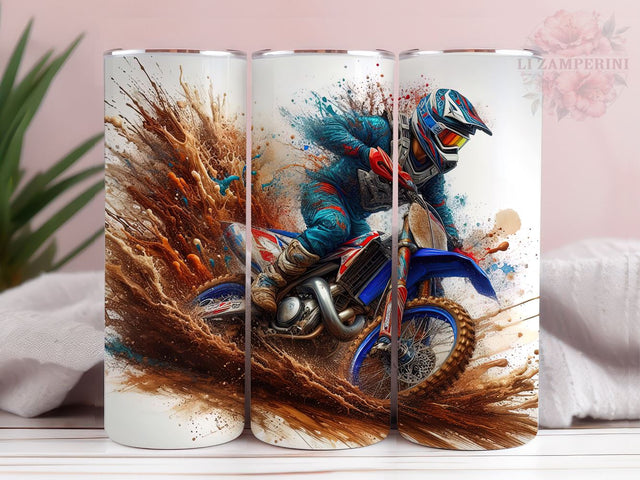 Dirt Bike 20oz Tumbler Wrap PNG, Motorcycle Tumbler Png, Straight & Tapered Tumbler Wrap, Instant Digital Download Sublimation Li Zamperini 