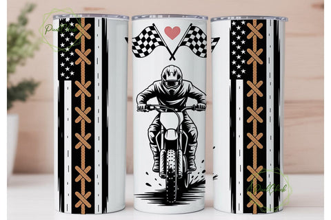 Dirt Bike Girl Racing Tumbler Wrap PNG Sublimation PixelChick 