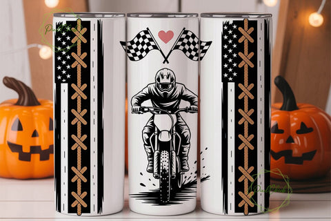 Dirt Bike Girl Racing Tumbler Wrap PNG Sublimation PixelChick 