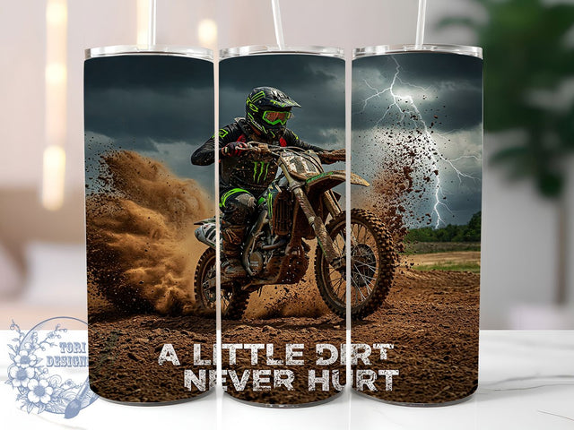 Dirt Bike Motocross 20oz Extreme Sports Tumbler, Motorcycle Rider Tumbler, 20oz Tumbler Wrap, Sublimation Tumbler Wrap, Extreme Sports Tumbler, Off-Road Biker Tumbler Sublimation ToriDesigns 