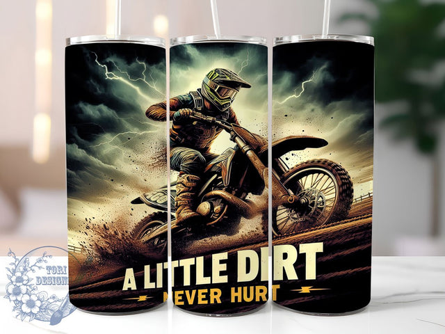 Dirt Bike Motocross 20oz Extreme Sports Tumbler, Motorcycle Rider Tumbler, 20oz Tumbler Wrap, Sublimation Tumbler Wrap, Extreme Sports Tumbler, Off-Road Biker Tumbler Sublimation ToriDesigns 