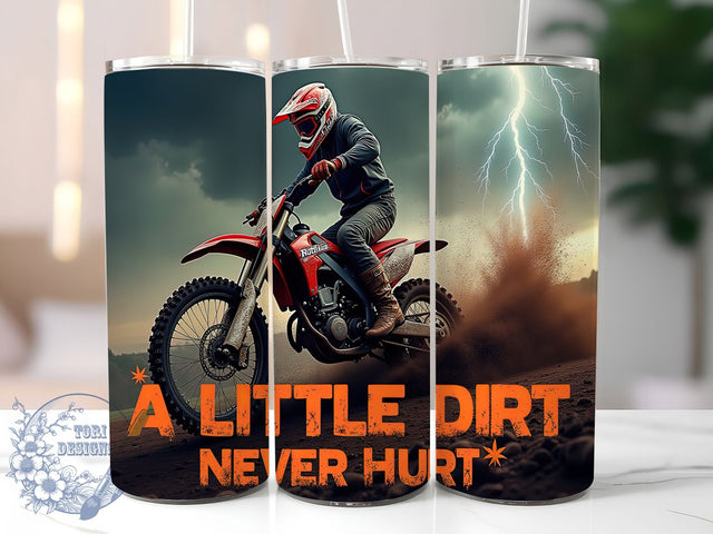Dirt Bike Motocross 20oz Extreme Sports Tumbler, Motorcycle Rider Tumbler, 20oz Tumbler Wrap, Sublimation Tumbler Wrap, Extreme Sports Tumbler, Off-Road Biker Tumbler Sublimation ToriDesigns 