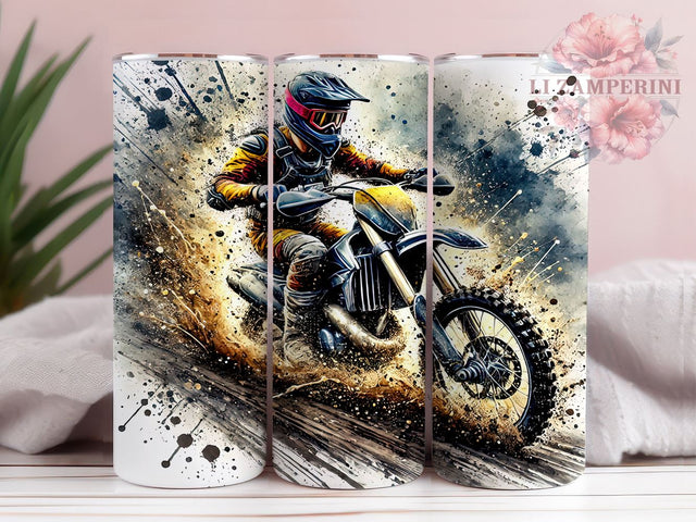 Dirt Bike Tumbler, Sports Tumbler, Off-Road Drinkware, 20oz Tumbler, Motorcycle Gift, Racing Decor, Adventurous Gifts Sublimation Li Zamperini 