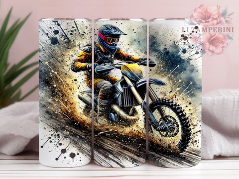 Dirt Bike Tumbler, Sports Tumbler, Off-Road Drinkware, 20oz Tumbler, Motorcycle Gift, Racing Decor, Adventurous Gifts Sublimation Li Zamperini 