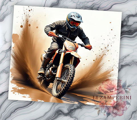Dirt Bike Tumbler, Sports Tumbler, Off-Road Drinkware, 20oz Tumbler, Motorcycle Gift, Racing Decor, Adventurous Gifts Sublimation Li Zamperini 