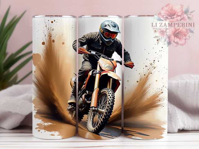 Dirt Bike Tumbler, Sports Tumbler, Off-Road Drinkware, 20oz Tumbler, Motorcycle Gift, Racing Decor, Adventurous Gifts Sublimation Li Zamperini 