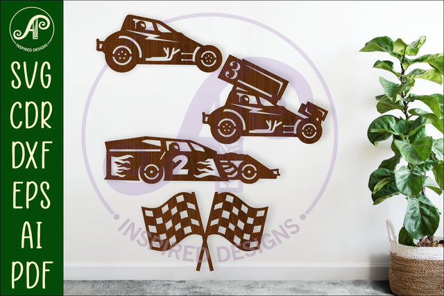 Dirt Race cars laser cut outs SVG file SVG APInspireddesigns 