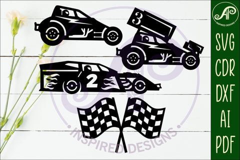 Dirt Race cars laser cut outs SVG file SVG APInspireddesigns 