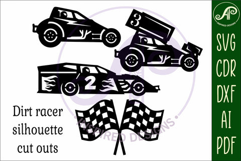Dirt Race cars laser cut outs SVG file SVG APInspireddesigns 