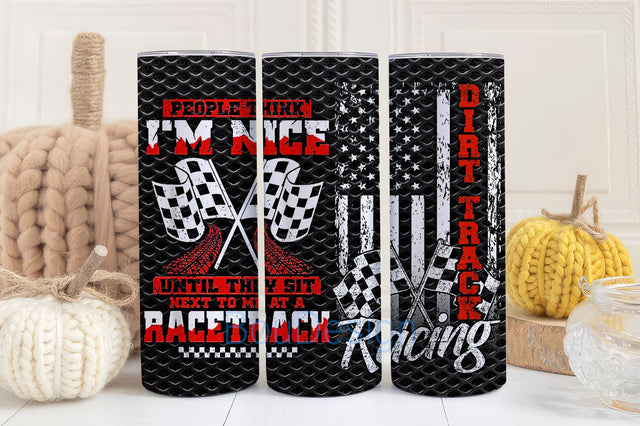 Dirt Track Racing Tumbler With Lid 20oz Funny Quote Coffee Mug For Motorsport Lovers, Sublimation PNG 20 oz Skinny Tumbler Sublimation Tumbler Design Sublimation BouDesign 