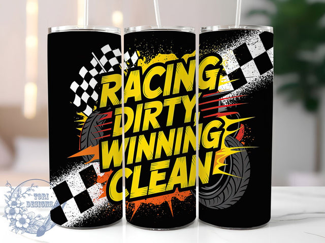 Dirty But Winning Racing Tumbler, Racing Tumbler Wrap, Dirty But Winning PNG, 20oz Sublimation Wrap, Race Car Cup Design, Motorsport Tumbler PNG, Funny Racing Quote Sublimation ToriDesigns 