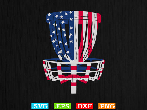 Disc Golf Basket American Flag Svg Bundle, 4th Of July SVG Creativeart88 