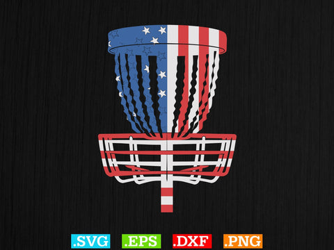 Disc Golf Basket American Flag Svg Bundle, 4th Of July SVG Creativeart88 