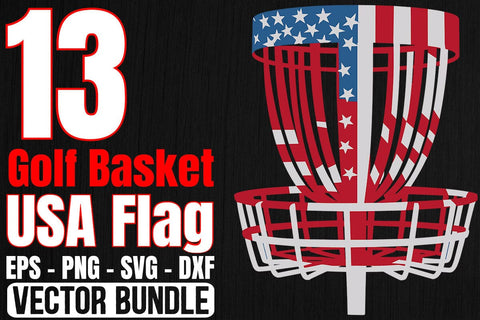 Disc Golf Basket American Flag Svg Bundle, 4th Of July SVG Creativeart88 