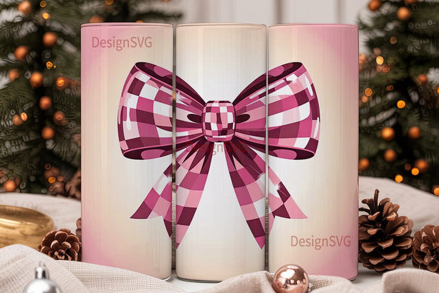Disco Ball Bow 20oz Tumbler Wrap Sublimation DesignSVG 