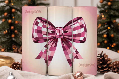 Disco Ball Bow 20oz Tumbler Wrap Sublimation DesignSVG 