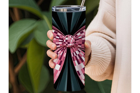 Disco Ball Bow 20oz Tumbler Wrap Sublimation DesignSVG 