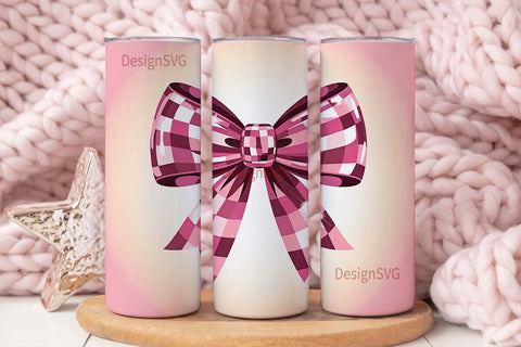 Disco Ball Bow 20oz Tumbler Wrap Sublimation DesignSVG 
